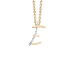 letter collier E goud met steentjes