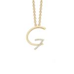 letter collier G goud met steentjes