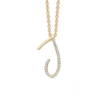 Letter collier J goud met steentjes