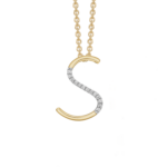 S letter collier goud met steentjes