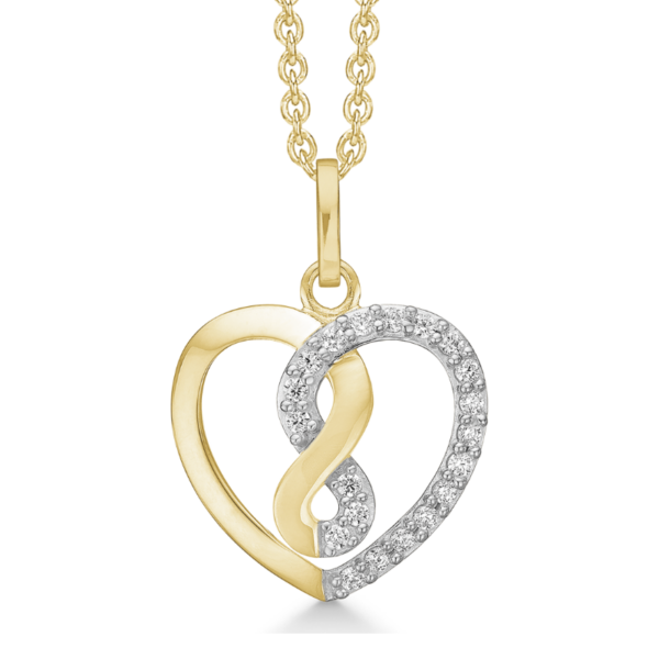 Støvring hart-eternity sign Ketting in 14 karaat goud met zirkonia 76237049-14